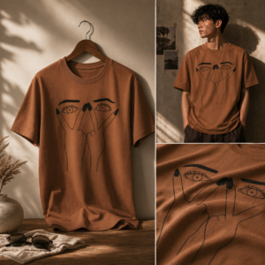 Eye Print Ripped T-shirt