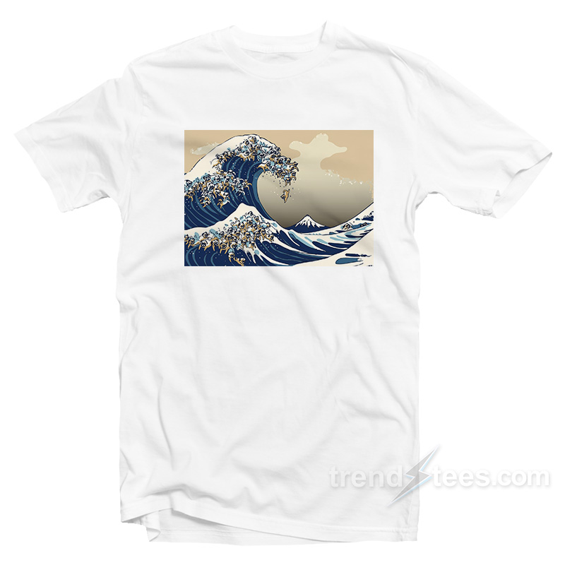 The Great Wave of Pug T-shirt Cheap Custom