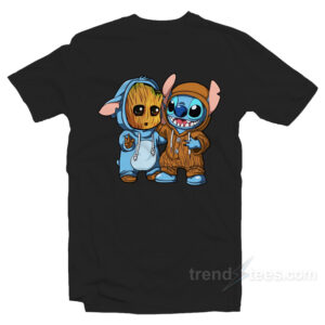 Stitch And Baby Groot T-shirt