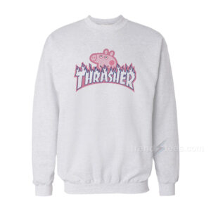 Thrasher x Peppa Pig Parody Pocket Sweatshirt For Women's or Men's