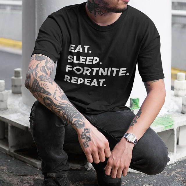 Eat Sleep Fortnite Repeat T-shirt Funny Game