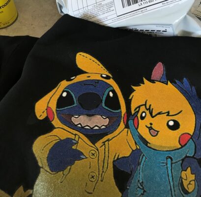 Stitch And Pikachu Hoodie For Women’s or Men’s