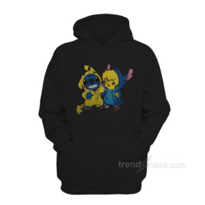 Stitch And Pikachu Hoodie For Women’s or Men’s