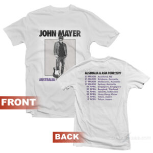 John Mayer Tour Australia And Asia 2019 T-Shirt Front and Back