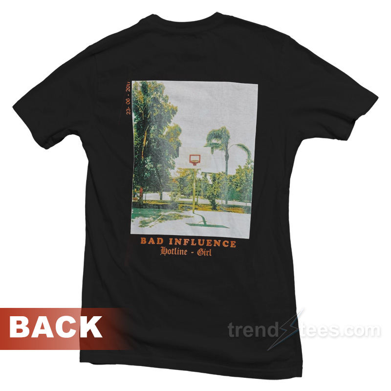 Black Bad Influence Graphic Oversized T-Shirt Back