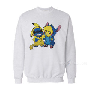 Stitch And Pikachu Sweatshirt For Women's or Men's