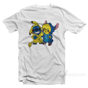 Stitch And Pikachu T-shirt