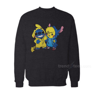 Stitch And Pikachu Sweatshirt For Women's or Men's