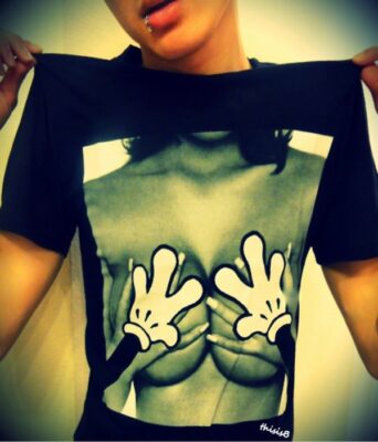 mickey mouse boobie tee