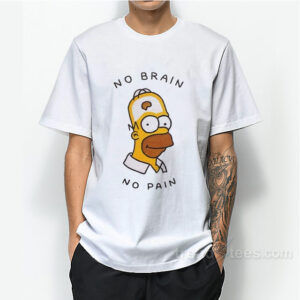 No Brain No Pain Bart Simpsons T-Shirt