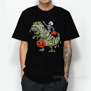 Skeleton Riding T-Rex T-Shirt
