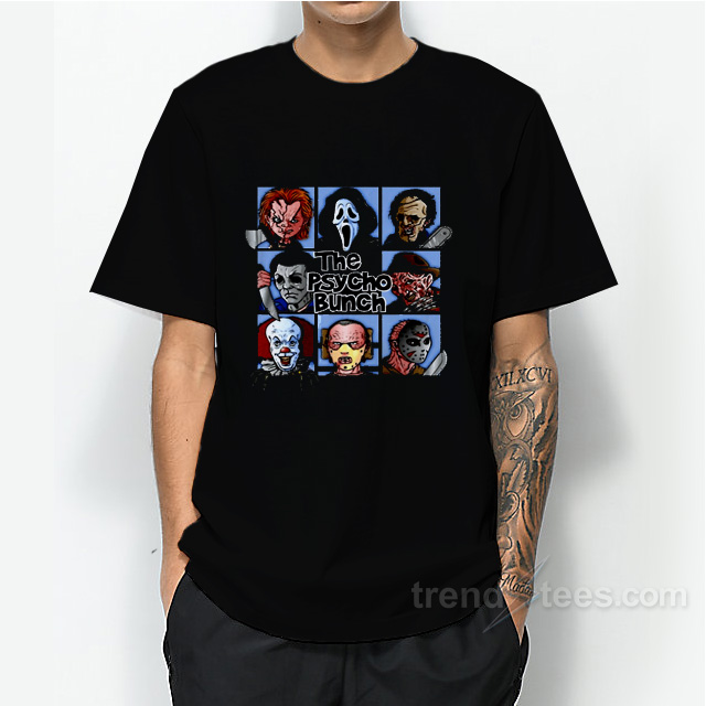 Spooky The Psycho Bunch Serial Killer Halloween T-Shirt