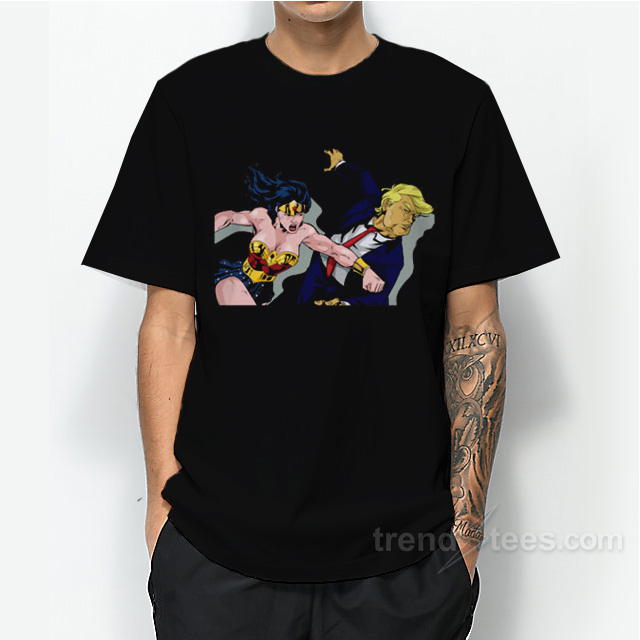 Wonder Woman Punching Donald Trump T-Shirt