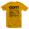 Corn Thanksgiving Nutrition Label T-Shirt