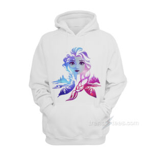 Frozen 2 Elsa Two Tone Gradient Portrait Hoodie