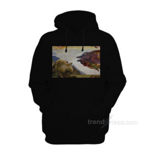 Michelangelo Creation Of Adam Parody Pikachu X Baby Yoda Hoodie