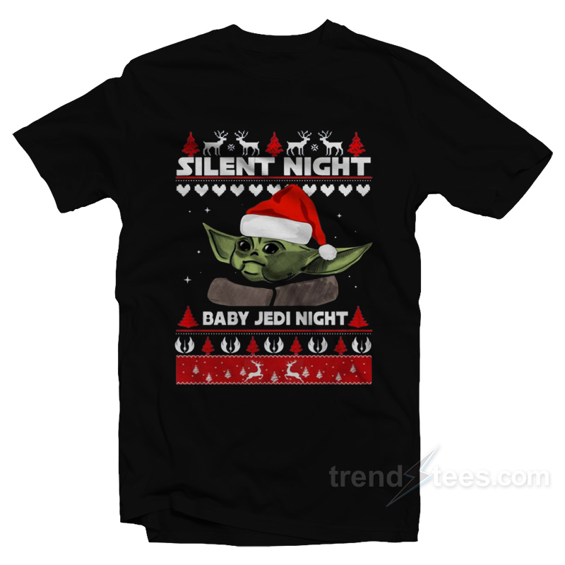 Silent Night Baby Yoda Night Christmas T-Shirt