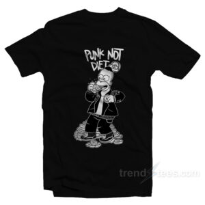 Homer Simpson Punk Not Diet Black T-Shirt