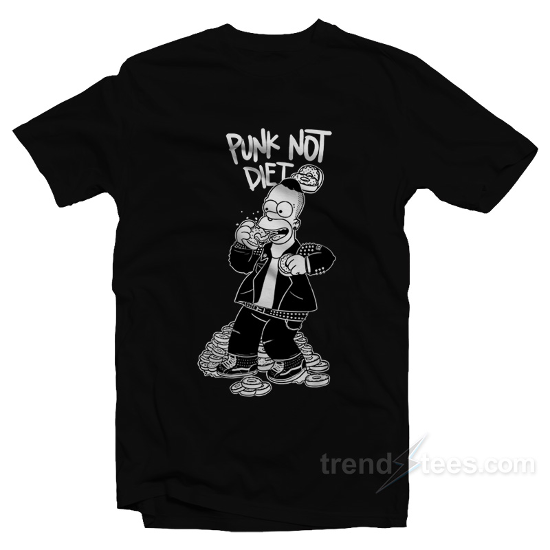 Homer Simpson Punk Not Diet Black T-Shirt