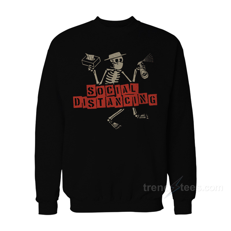 Skeleton Face Mask Social Distancing Sweatshirt