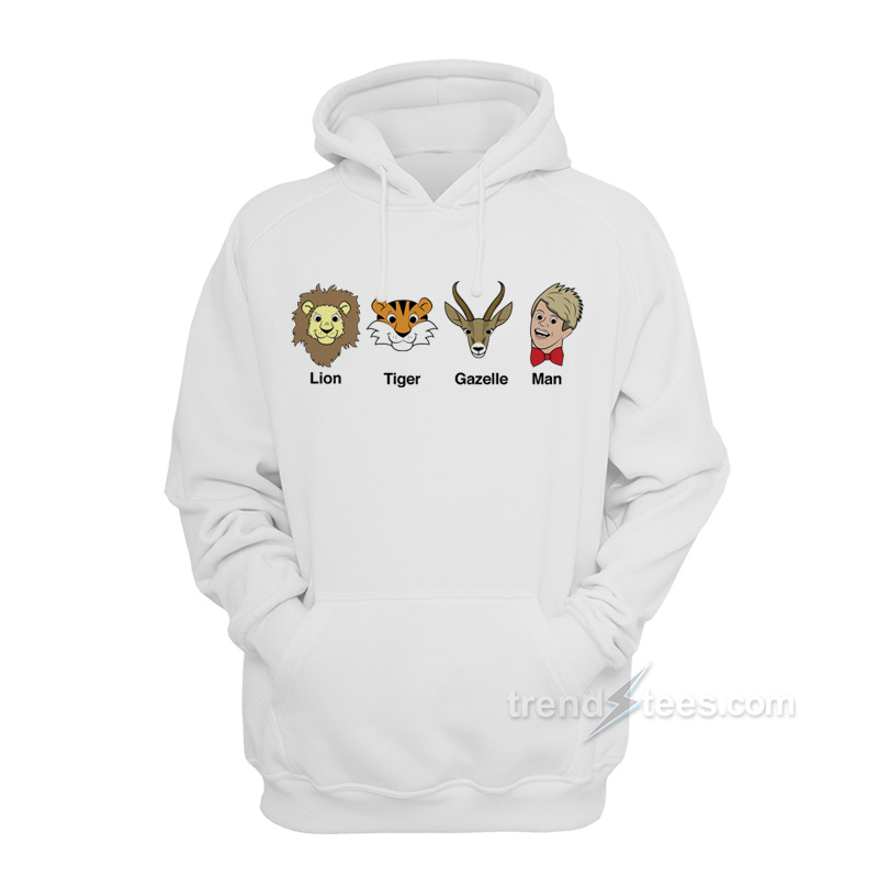 Lion Tiger Gazelle Man Rockstar Spud Hoodie