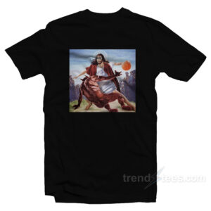 Jesus Crossing Up Satan Basketball T-Shirt