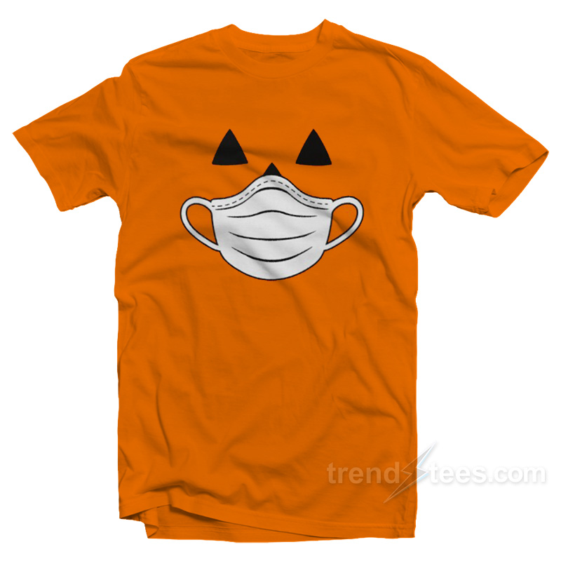 Funny Pumpkin Wearing Face Mask T-Shirt