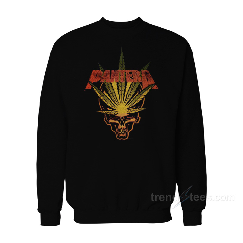 Pantera Weed Leaf Skull Sweatshirt