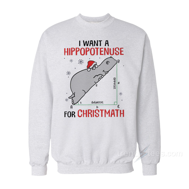 I Want Hippopotenuse For Christmas Sweatshirt