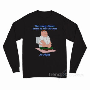 The Lonely Stoner Seems To Free His Mind At Night Long Sleeve Shirt