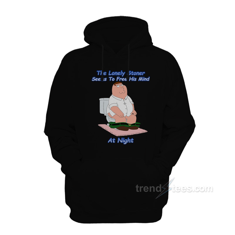 The Lonely Stoner Seems To Free His Mind At Night Hoodie