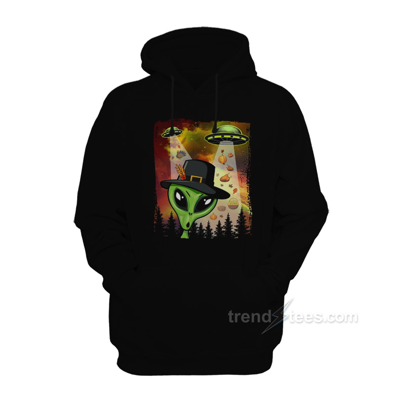Alien UFO Invasion Of Thanksgiving Y'All Hoodie
