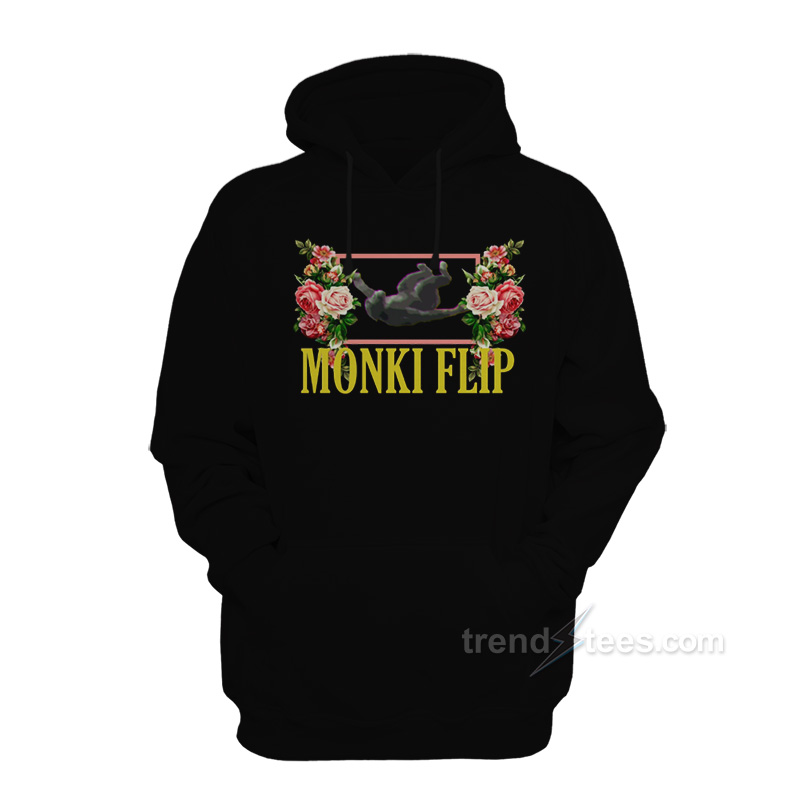 Monki Flip Floral Hoodie