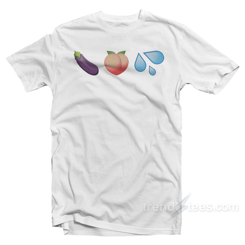 Sex Emojis Peach Eggplant Water Drips T-Shirt