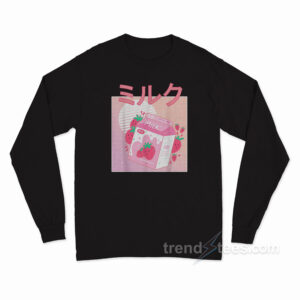 Strawberry Milk Shake Carton Long Sleeve Shirt