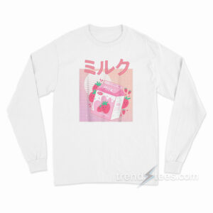 Strawberry Milk Shake Carton Long Sleeve Shirt