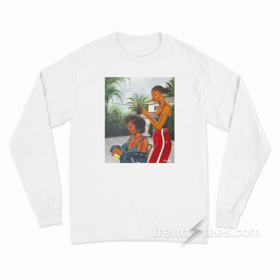 Acrylic Painting Sisters Long Sleeve Shirt
