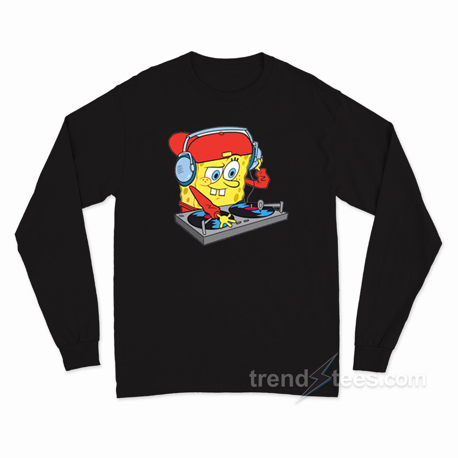 SpongeBob SquarePants DJ Sponge Turntable Long Sleeve Shirt - Image 2
