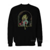 Cottagecore Frog Playing Banjo on Mushroom Sweatshirt