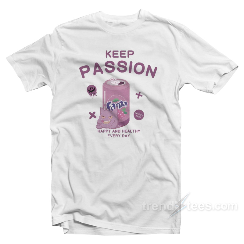Keep Passion With Ghost Pokemon Gengar Purple Fanta T-Shirt