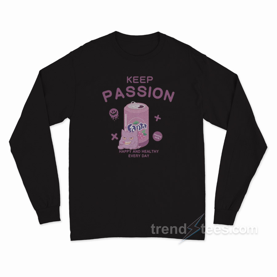 Keep Passion With Ghost Pokemon Gengar Purple Fanta Long Sleeve Shirt