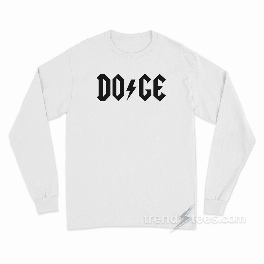 Dogecoin ACDC Logo Long Sleeve Shirt