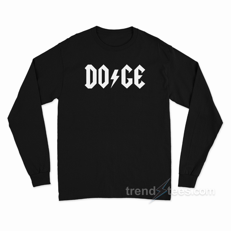Dogecoin ACDC Logo Long Sleeve Shirt