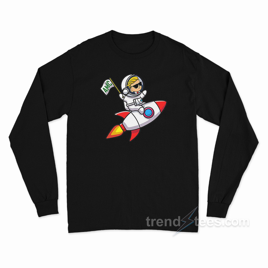Spaceship To The Moon AMC Stock Investor Long Sleeve Shirt