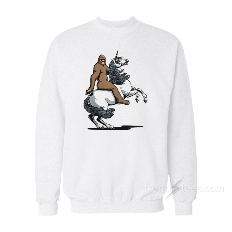 Bigfoot Riding A Unicorn Sweatshirt