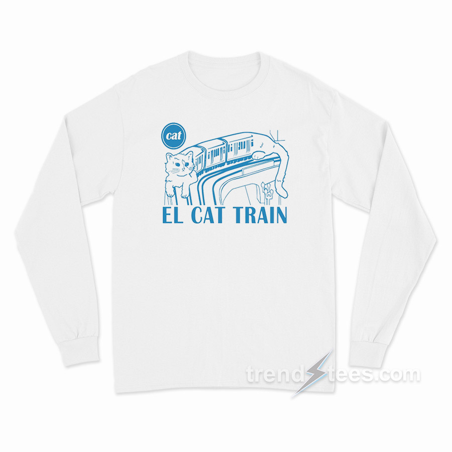 Cat Chicago EL Cat Train Long Sleeve Shirt