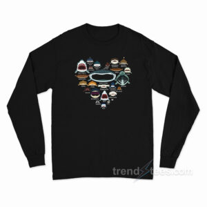 Love Shark Face Long Sleeve Shirt