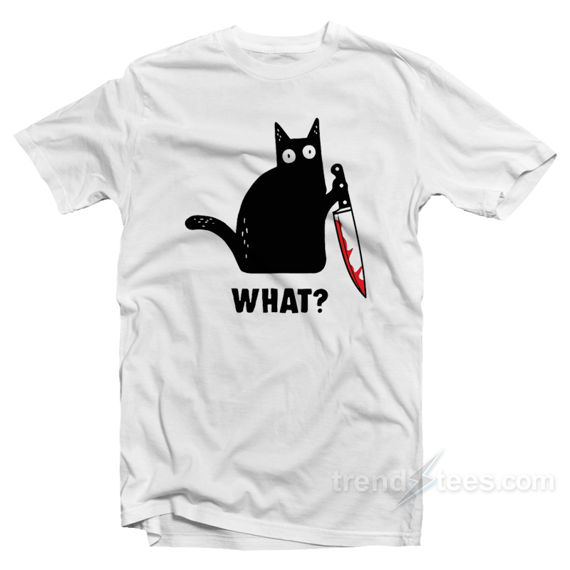 Black Cat With Knife TShirt Unisex For Sale Trendstees