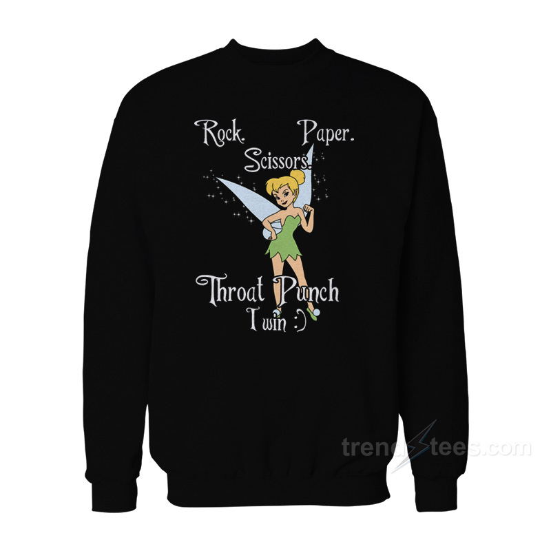 Tinker Bell Rock Paper Scissors Throat Punch Sweatshirt
