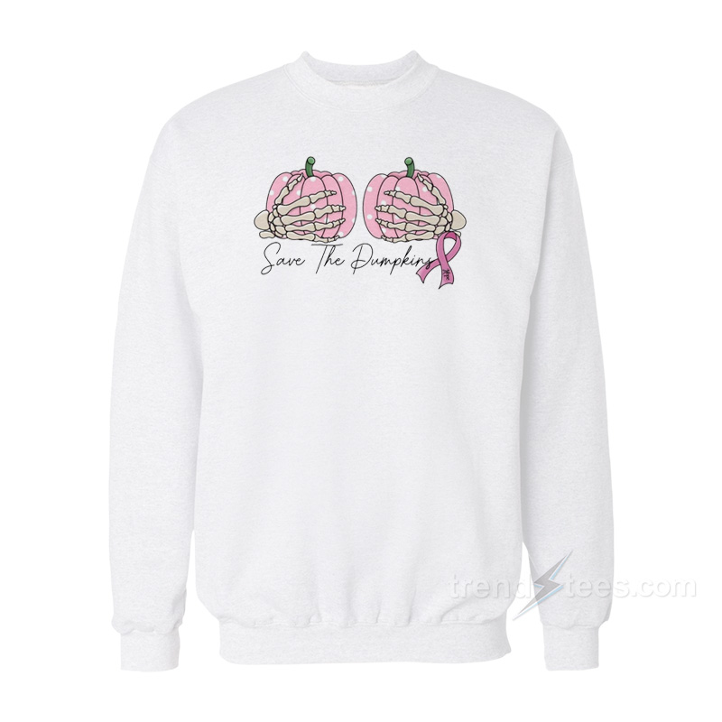 Boobs Save The Pumpkins Cancer Sweatshirt